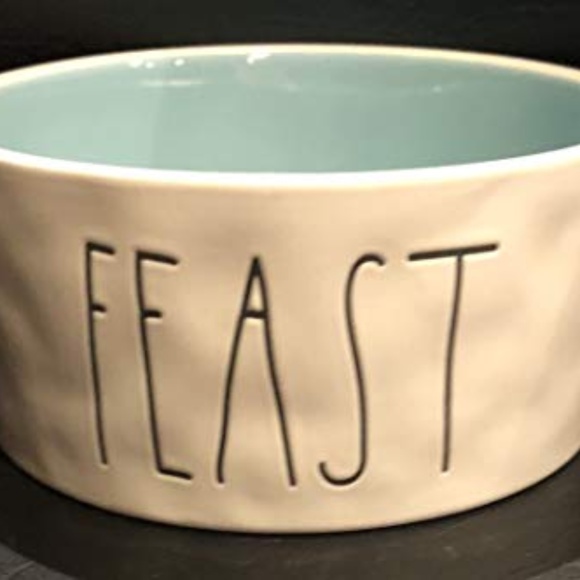 Rae Dunn Other - Rae Dunn Pet Food Bowl Feast Blue White